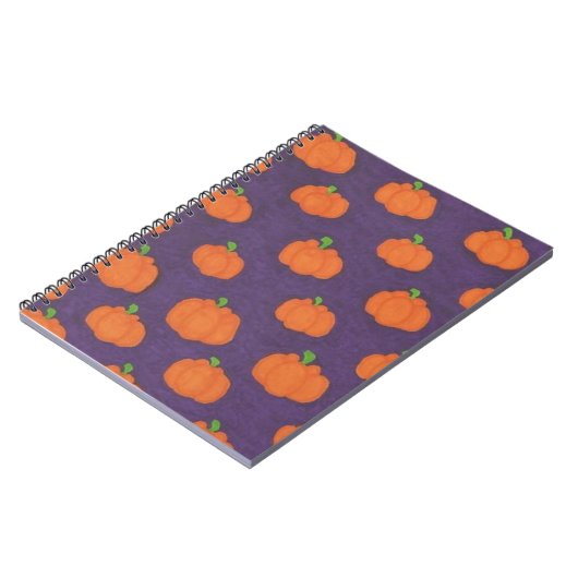 Purple Fall Pumpkin Pattern Notitieboek (Linkerzijde)