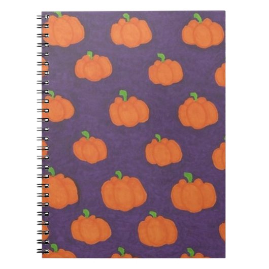 Purple Fall Pumpkin Pattern Notitieboek (Voorkant)