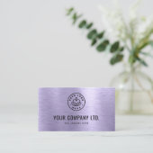 Purple Faux Brushed Metal Professional QR Code Visitekaartje (Staand voorkant)