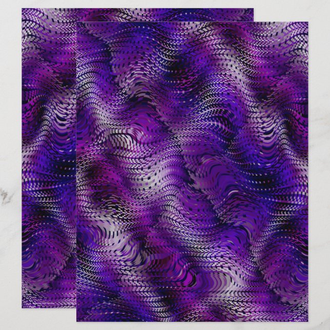 Purple Faux Snakeskin Scrapbook Paper 2-Sided Page (Voorkant / Achterkant)