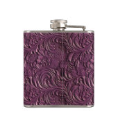 Purple Faux Tooled Leather Vinyl Heupfles (Achterkant)