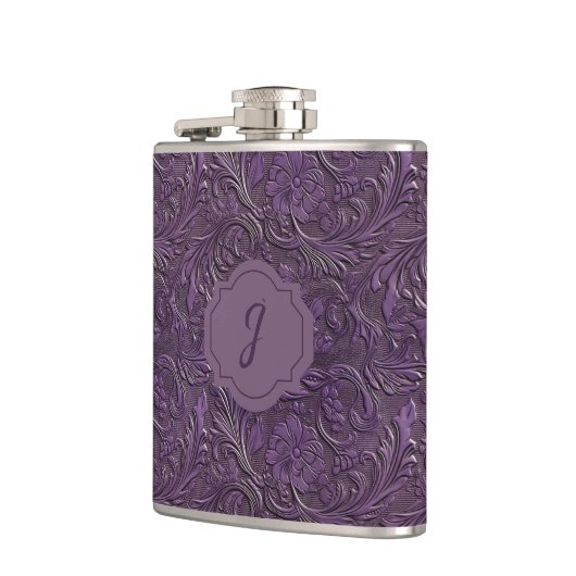 Purple Faux Tooled Leather Vinyl  Heupfles (Links)