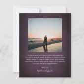 Purple Fine Art Floral Budget Wedding Thank You (Achterkant)