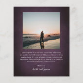 Purple Fine Art Floral Budget Wedding Thank You Flyer (Achterkant)