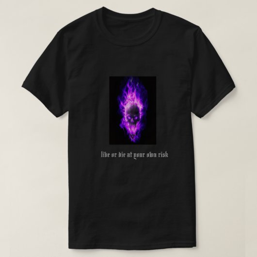 purple flaming rage skull tshirt (Design voorkant)