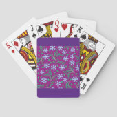 Purple Floral Art Playing Cards Pokerkaarten (Achterkant)