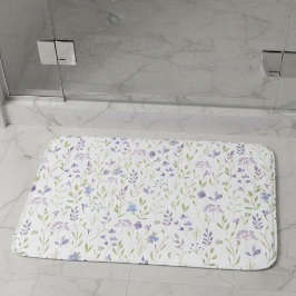 Purple Floral Bath Mat