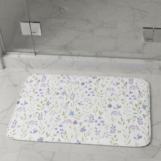 Purple Floral Bath Mat