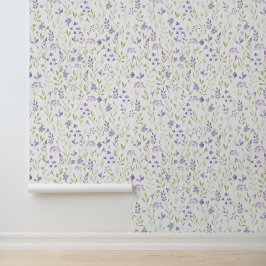 Purple Floral Behang