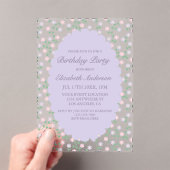 Purple Floral Birthday Acryl Uitnodigingen (Insitu (Draagbaar))