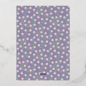 Purple Floral Birthday Folie Uitnodiging (Achterkant)
