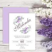 Purple floral birthday kaart
