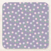 Purple Floral Birthday Kartonnen Onderzetters (Voorkant)