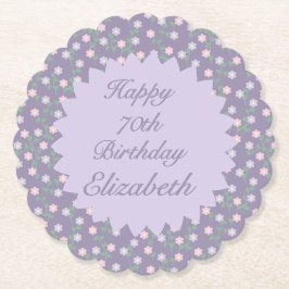 Purple Floral Birthday Kartonnen Onderzetters