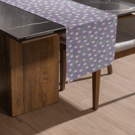 Purple Floral Birthday Korte Tafelloper