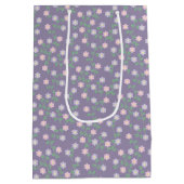 Purple Floral Birthday Medium Cadeauzakje (Achterkant)