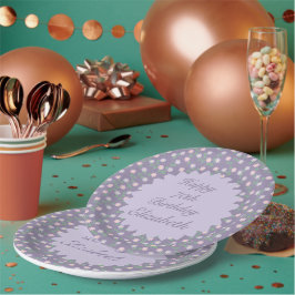 Purple Floral Birthday Papieren Bordje