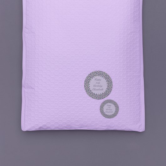 Purple Floral Birthday Ronde Sticker