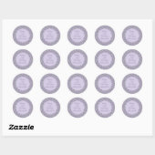 Purple Floral Birthday Ronde Sticker (Vel)