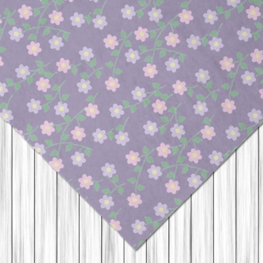 Purple Floral Birthday Tissuepapier