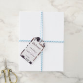 Purple Floral Botanical Wedding Cadeaulabel (Met Touw)