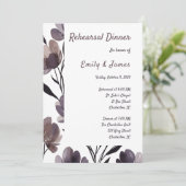 Purple Floral Botanical Wedding Kaart (Staand voorkant)
