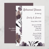 Purple Floral Botanical Wedding Kaart (Voorkant / Achterkant)
