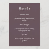 Purple Floral Botanical Wedding Menu (Achterkant)