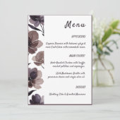 Purple Floral Botanical Wedding Menu (Staand voorkant)