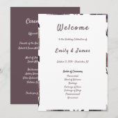 Purple Floral Botanical Wedding Programmakaart (Voorkant / Achterkant)