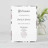 Purple Floral Botanical Wedding Programmakaart (Staand voorkant)