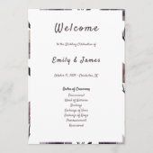 Purple Floral Botanical Wedding Programmakaart (Voorkant)