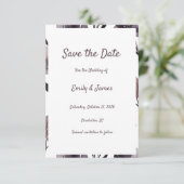 Purple Floral Botanical Wedding Save The Date (Staand voorkant)