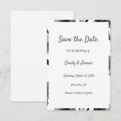 Purple Floral Botanical Wedding Save The Date (Voorkant / Achterkant)