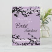 Purple Floral Bridal Luncheon Invitation Cards Kaart (Staand voorkant)