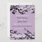 Purple Floral Bridal Luncheon Invitation Cards Kaart (Achterkant)