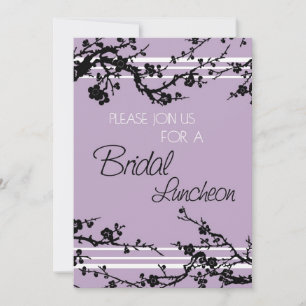 Purple Floral Bridal Luncheon Invitation Cards Kaart