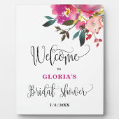 Purple Floral  Bridal Shower Welcome  Fotoplaat (Voorkant)