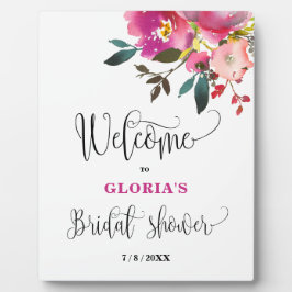 Purple Floral  Bridal Shower Welcome  Fotoplaat