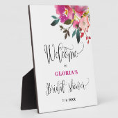 Purple Floral  Bridal Shower Welcome  Fotoplaat (Zijkant)