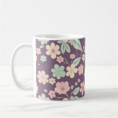 Purple Floral Coffee Mug Koffiemok (Links)