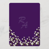 Purple Floral Elegant Wedding Invitation Kaart (Achterkant)