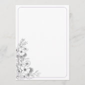 Purple Floral Elegant Wedding Menu (Achterkant)