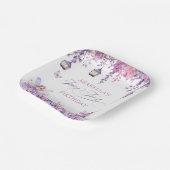 Purple Floral Fantasy Fairy First Birthday Papieren Bordje (Gebogen)