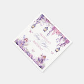 Purple Floral Fantasy Fairy First Birthday Servet (Hoek)