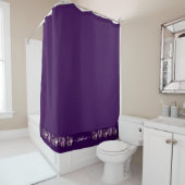 Purple Floral Flowers on Bottom Shower Curtain Douchegordijn (In situ)