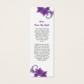 Purple Floral Funeral Bookmark Template Mini Visitekaartjes (Achterkant)
