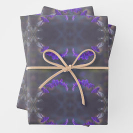 Purple floral garden inpakpapier vel