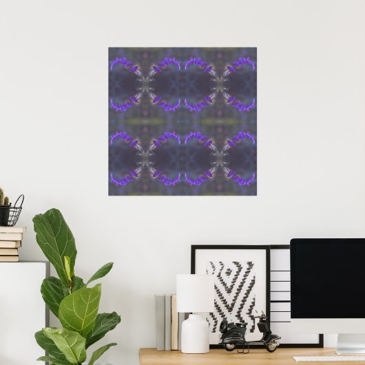 Purple Floral Garden Poster (Thuiskantoor)