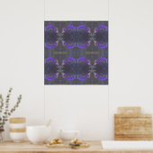 Purple Floral Garden Poster (Keuken)